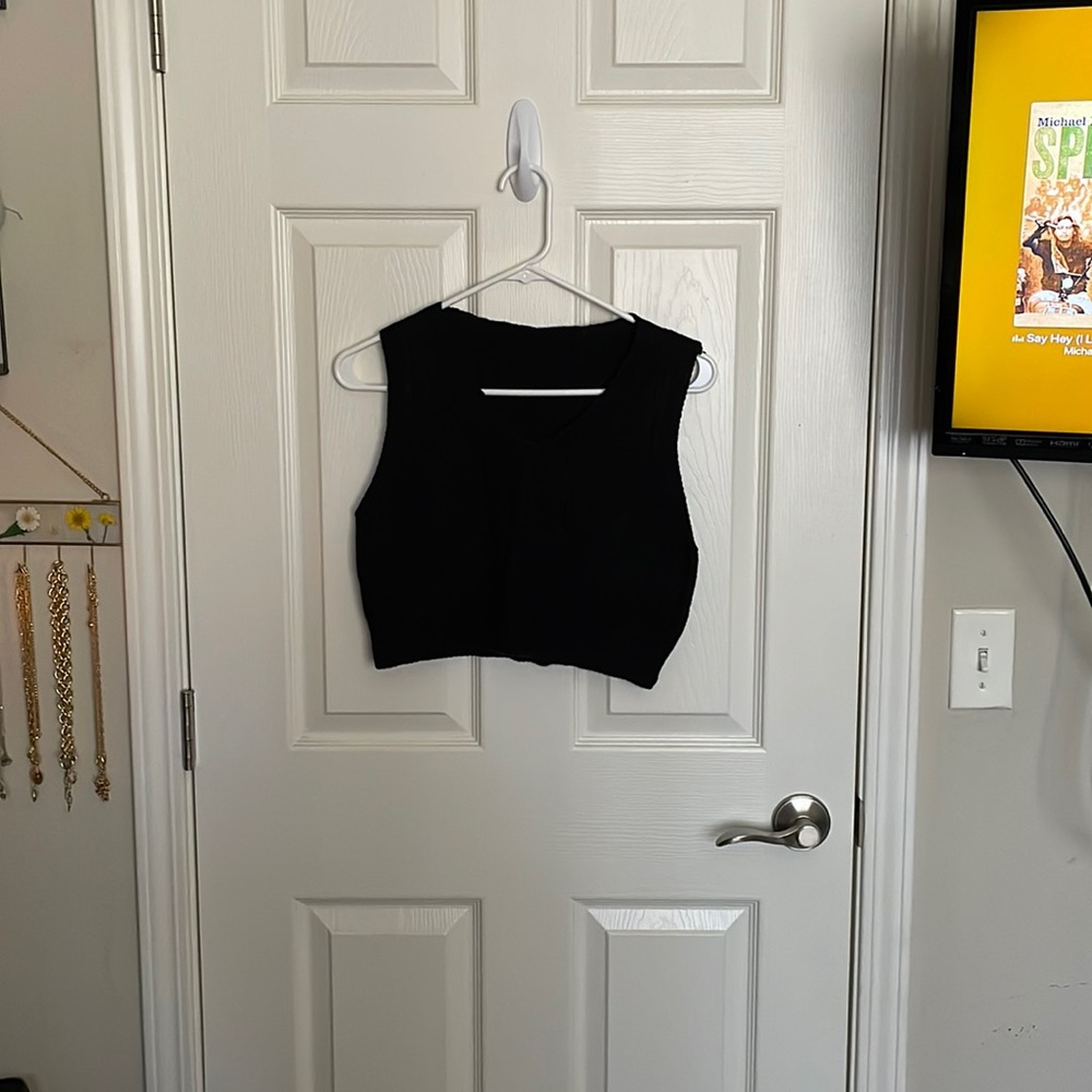 cropped knit sweater vest